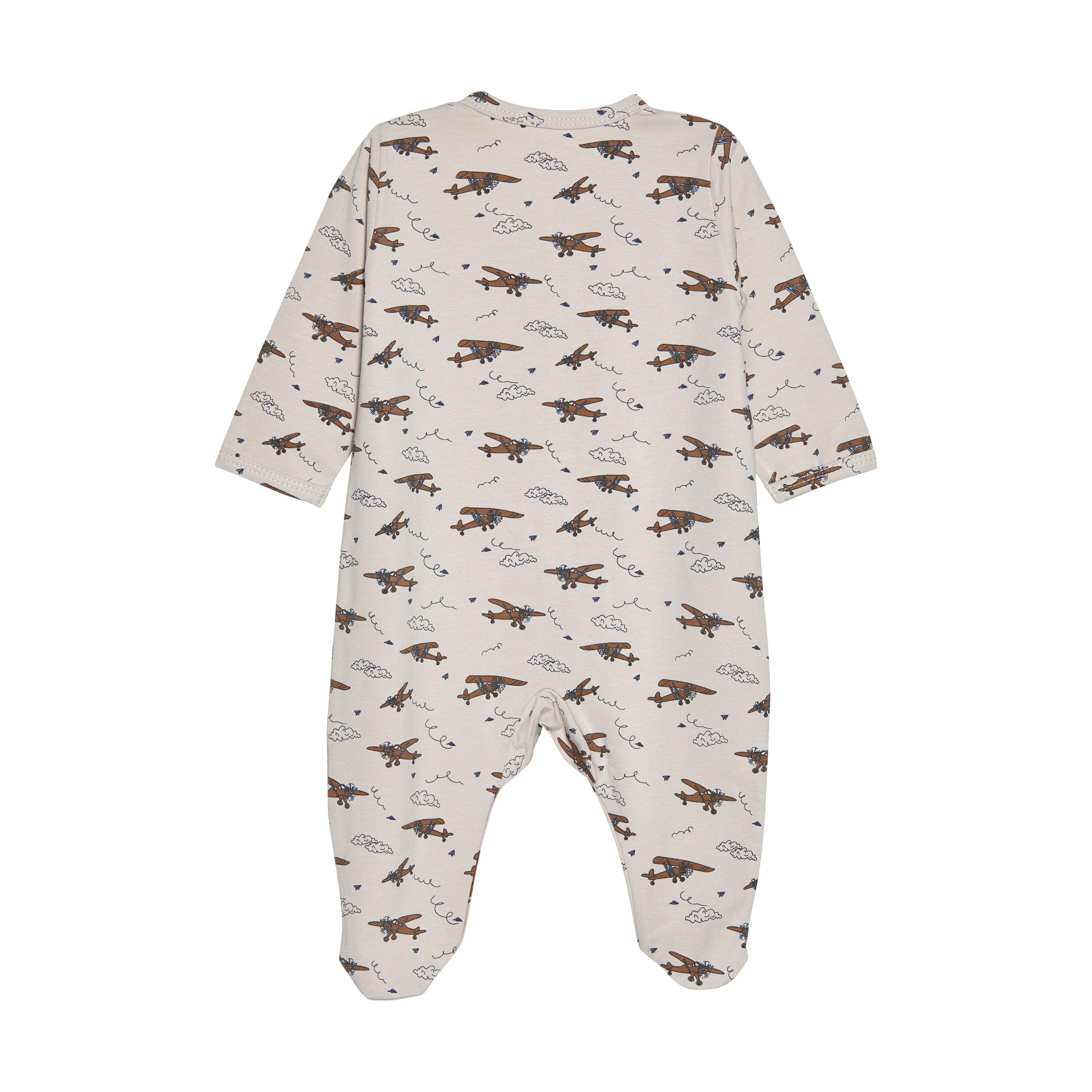 Fixoni jumpsuit/nachtpak met voetjes - Vliegtuigen - India Inkt - Jumpsuit - MamaMilla