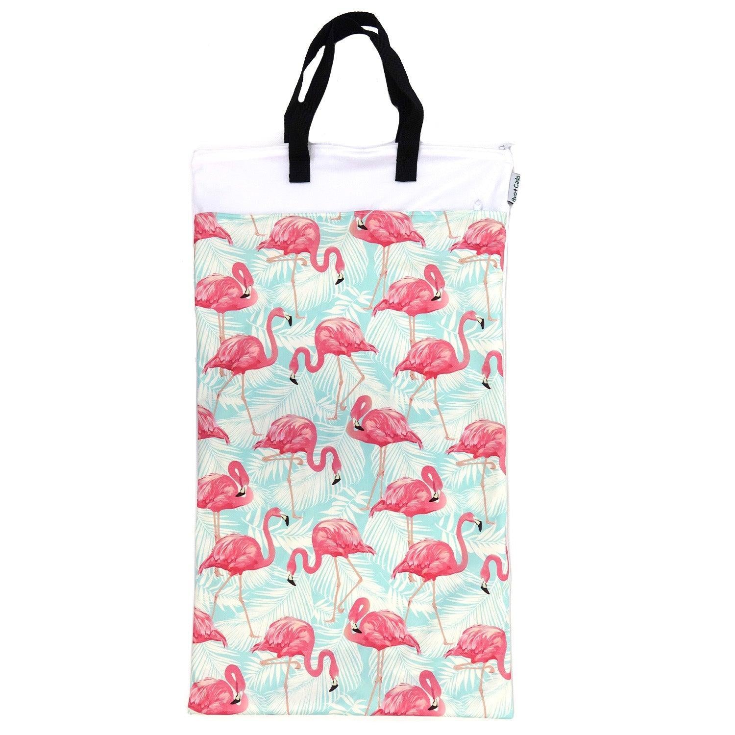 avo+cado Wetbag Large met twee compartimenten en Hank - Flamingo - Wetbag large - MamaMilla