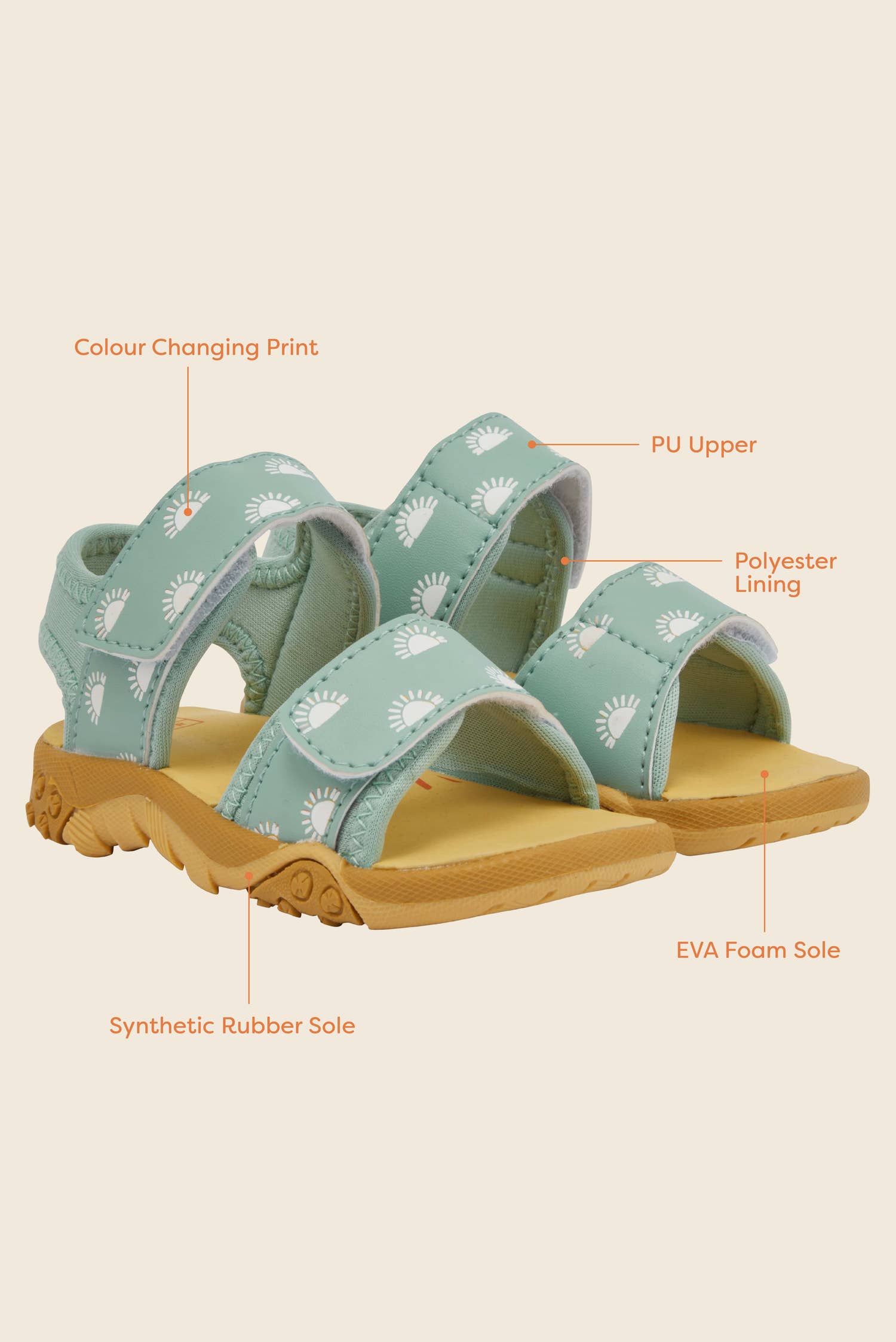 Grass & Air pistacie sandaler farveskift