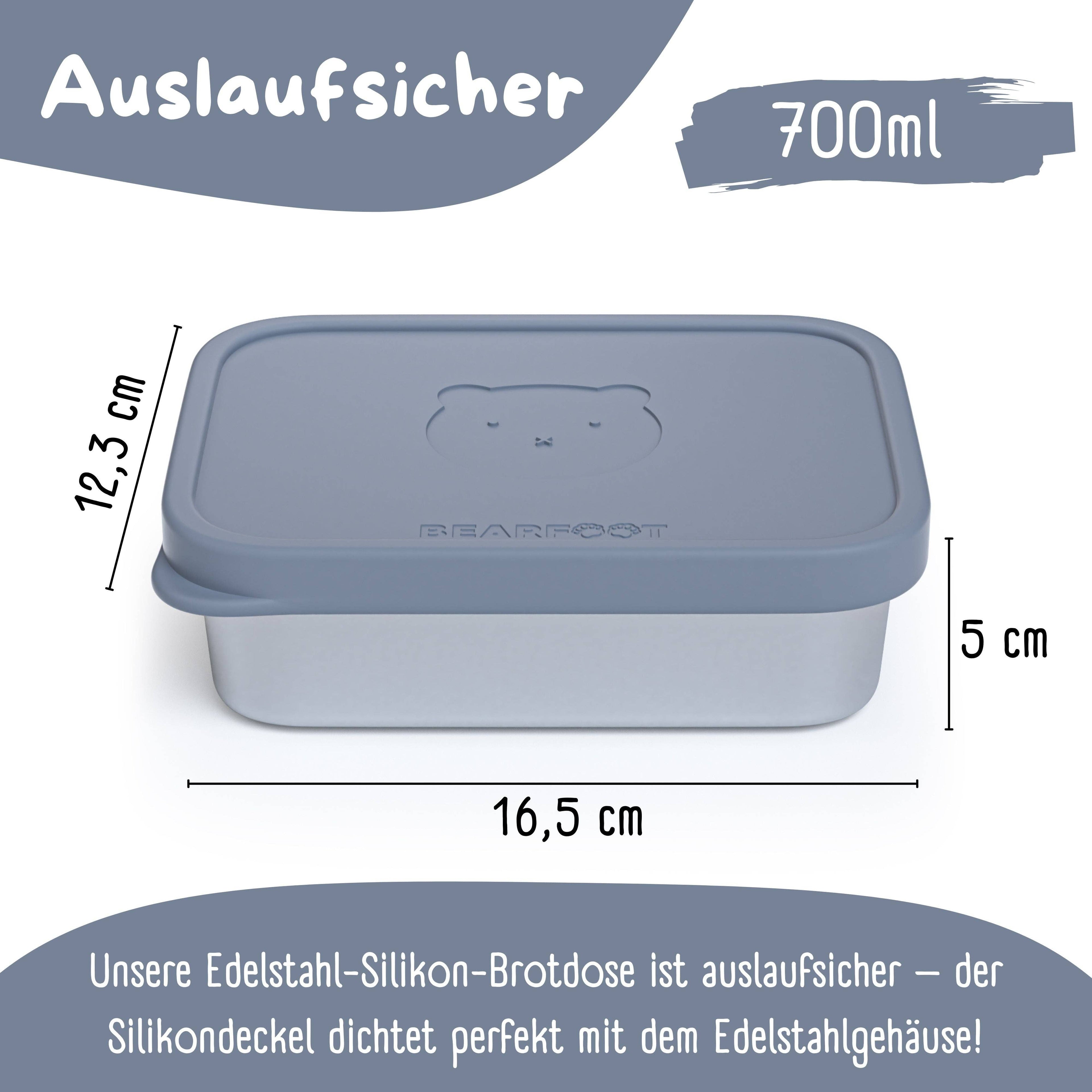 BEARFOOT Bento Stalen Lunchbox Met 4/6 Vakken (verstelbaar) - Blauw: 700 ml - Lunchbox - MamaMilla
