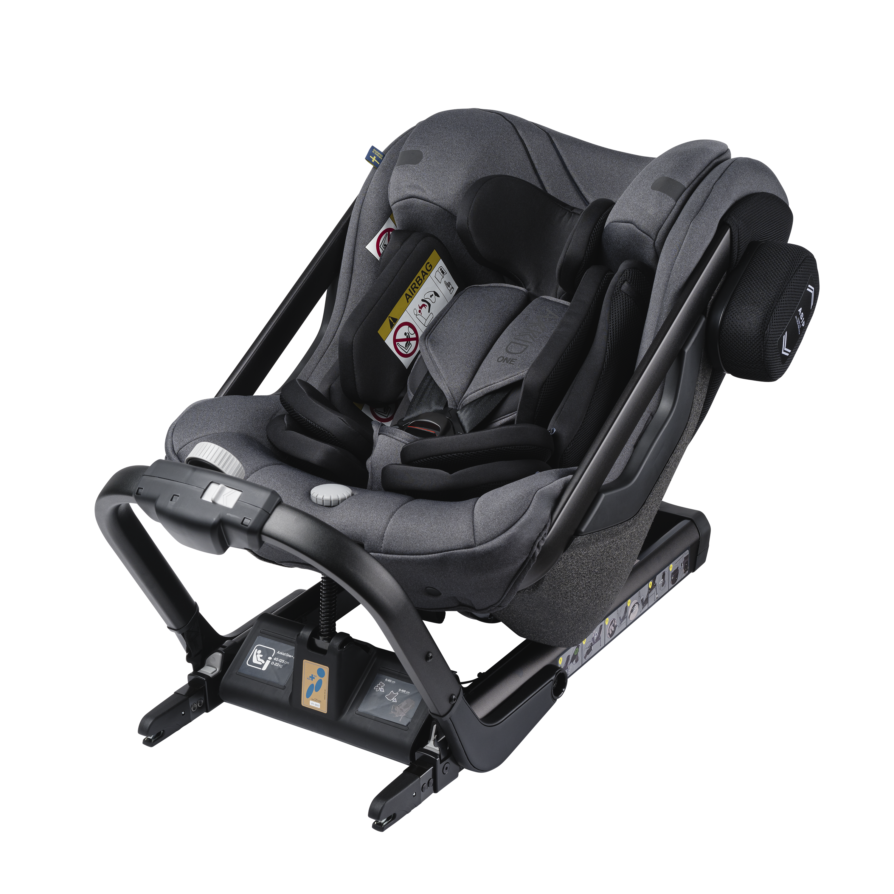 Axkid ONE+ 2 - Granite Melange - iSize 40-125 cm - 40-125 cm (pasgeboren tot 7 jaar) - MamaMilla