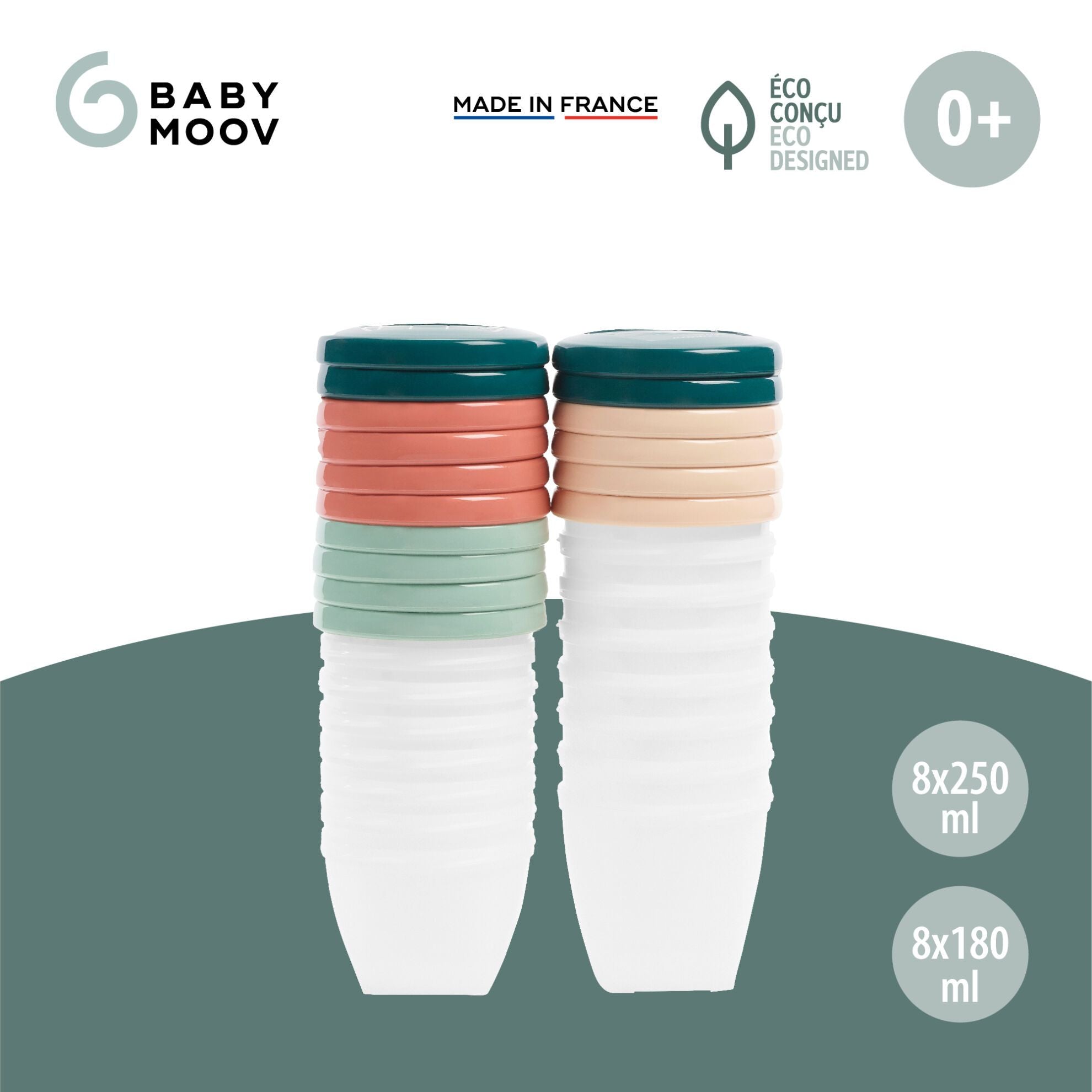 Babymoov Voedselemmers (ECO) - 8x250ml + 8x180ml - Voedselemmers - MamaMilla