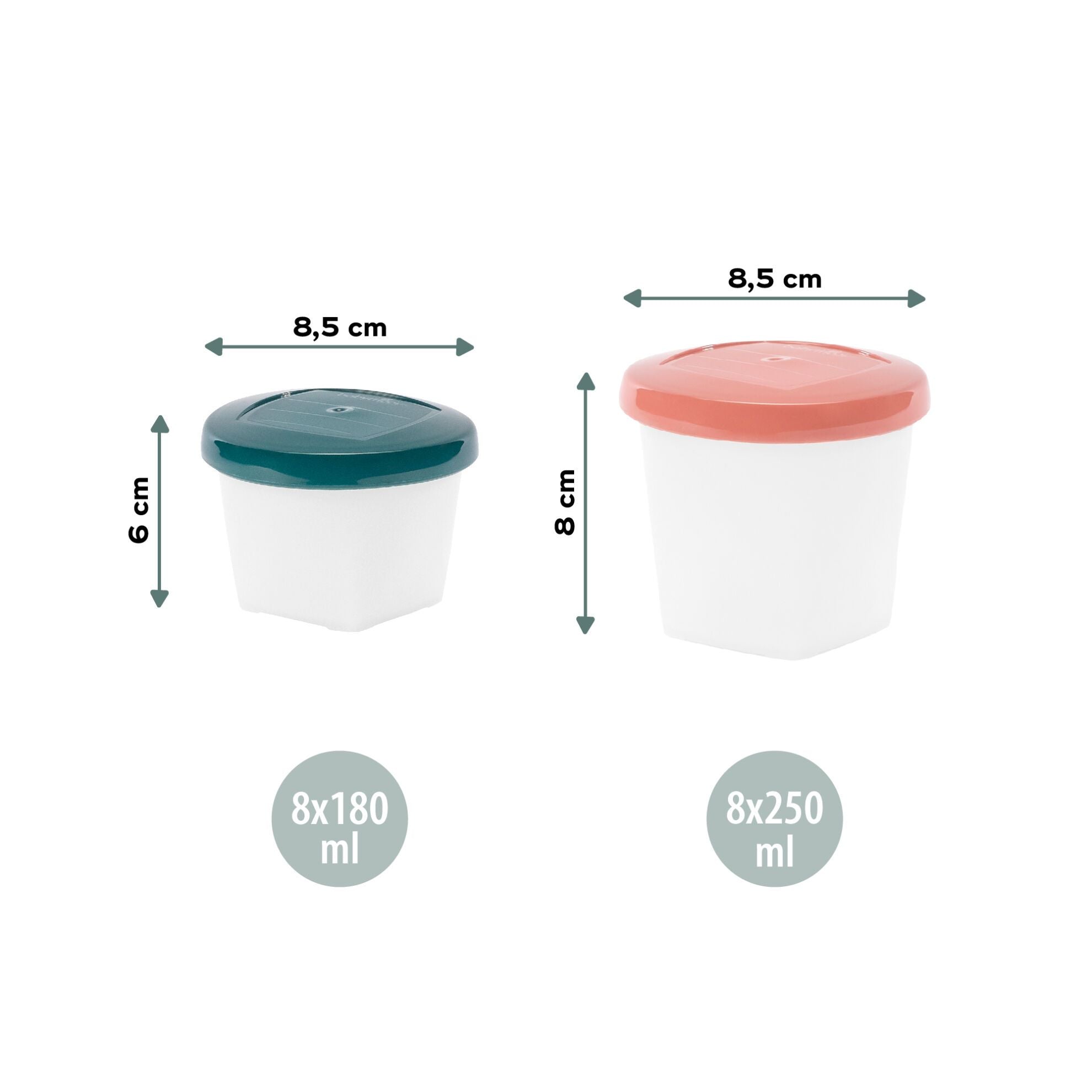 Babymoov Voedselemmers (ECO) - 8x250ml + 8x180ml - Voedselemmers - MamaMilla