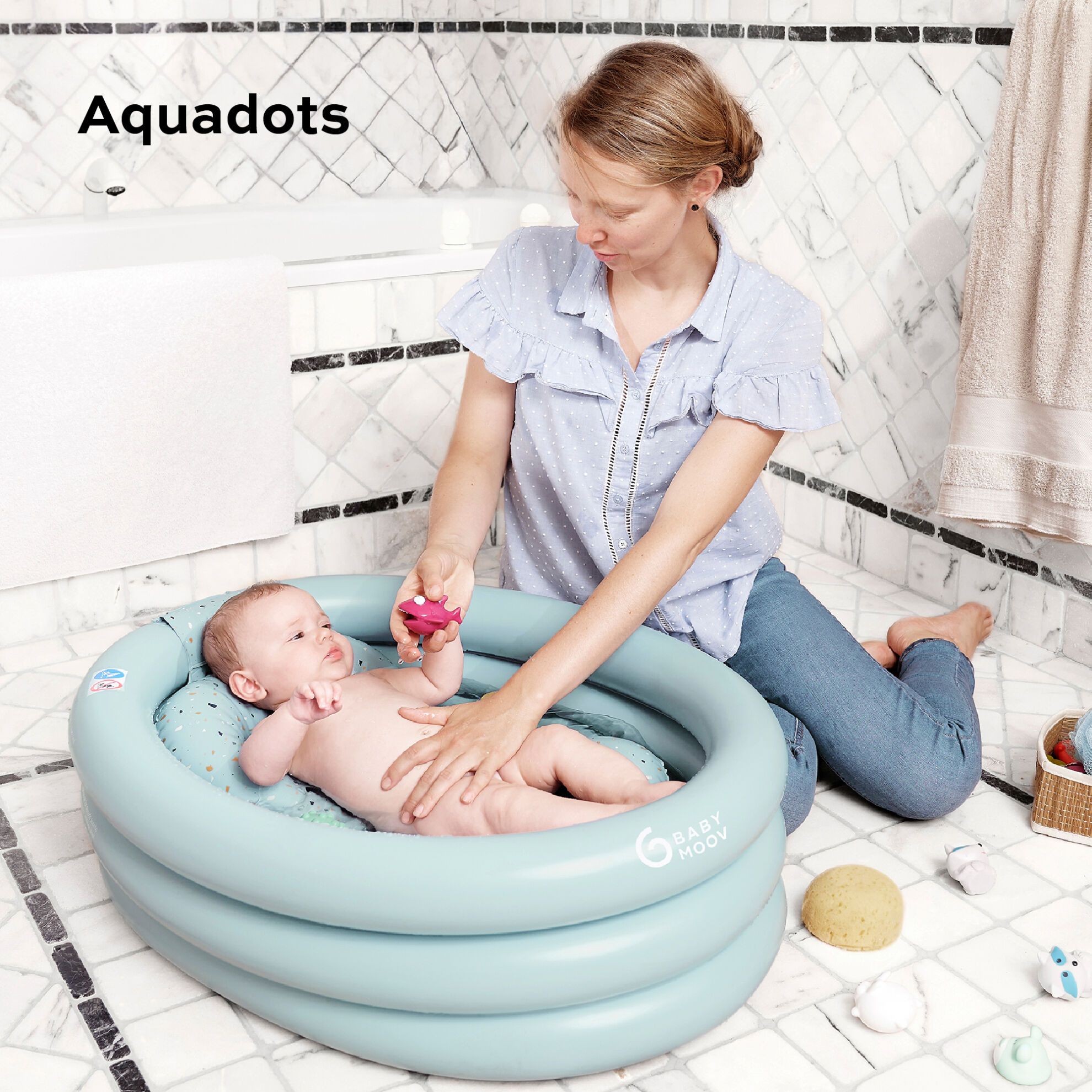 Babymoov Opblaasbaar bad - Aqua Dots - Badkuip - MamaMilla