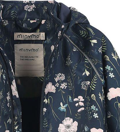 Minymo Softshell jas - Bloemen - Blue Nights - softshell - kind - MamaMilla