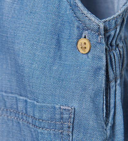 Minymo Overall met ruches - Denim - Grey Mist - Broek - MamaMilla
