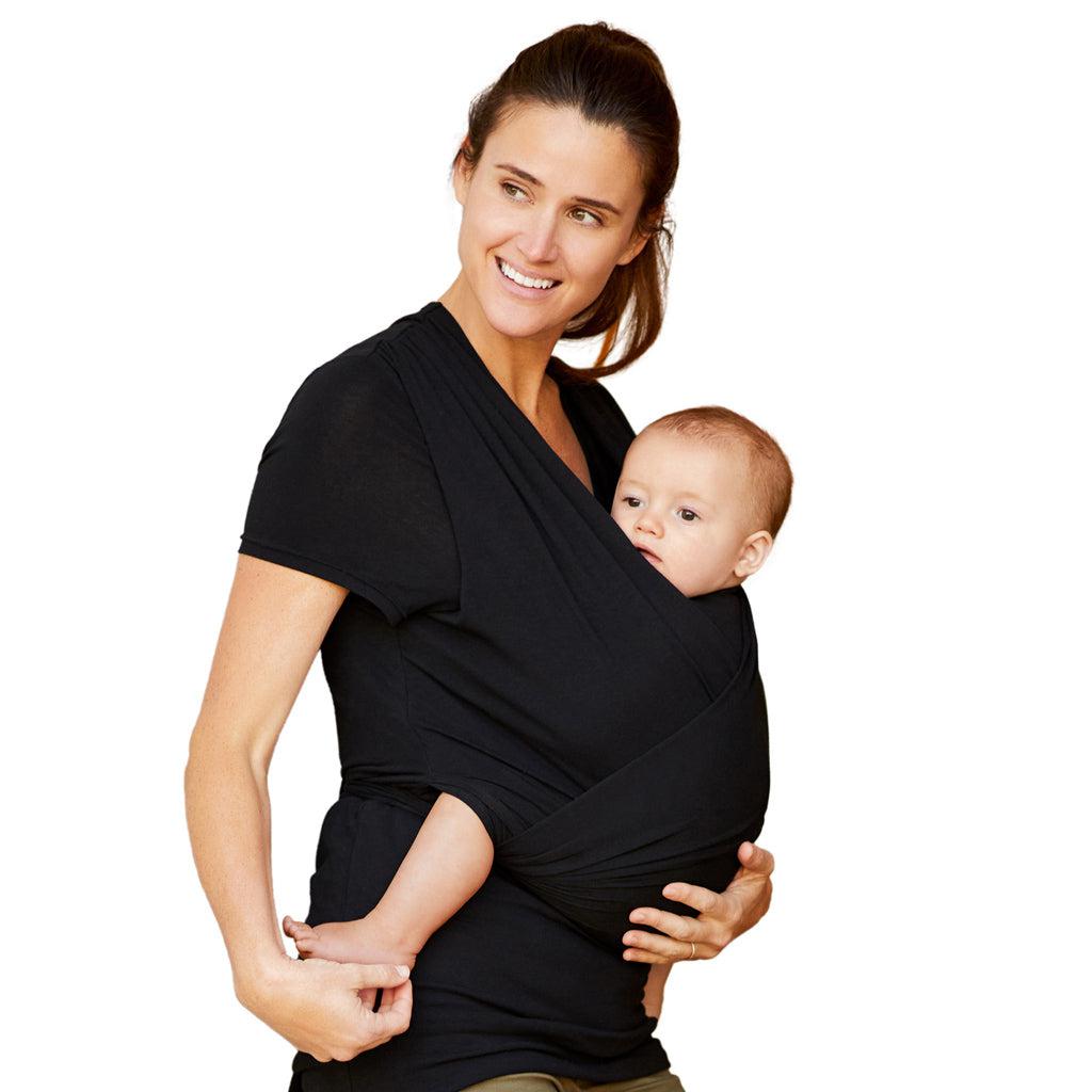 Moby Top met ondersteuning en Wrap t-shirt Bump & Beyond - Zwart - Stretch wrap - MamaMilla