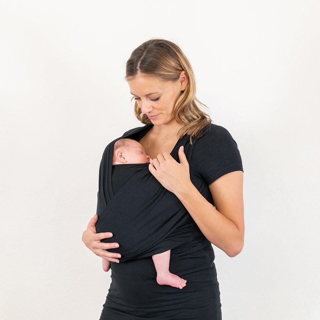 Moby Top met ondersteuning en Wrap t-shirt Bump & Beyond - Zwart - Stretch wrap - MamaMilla