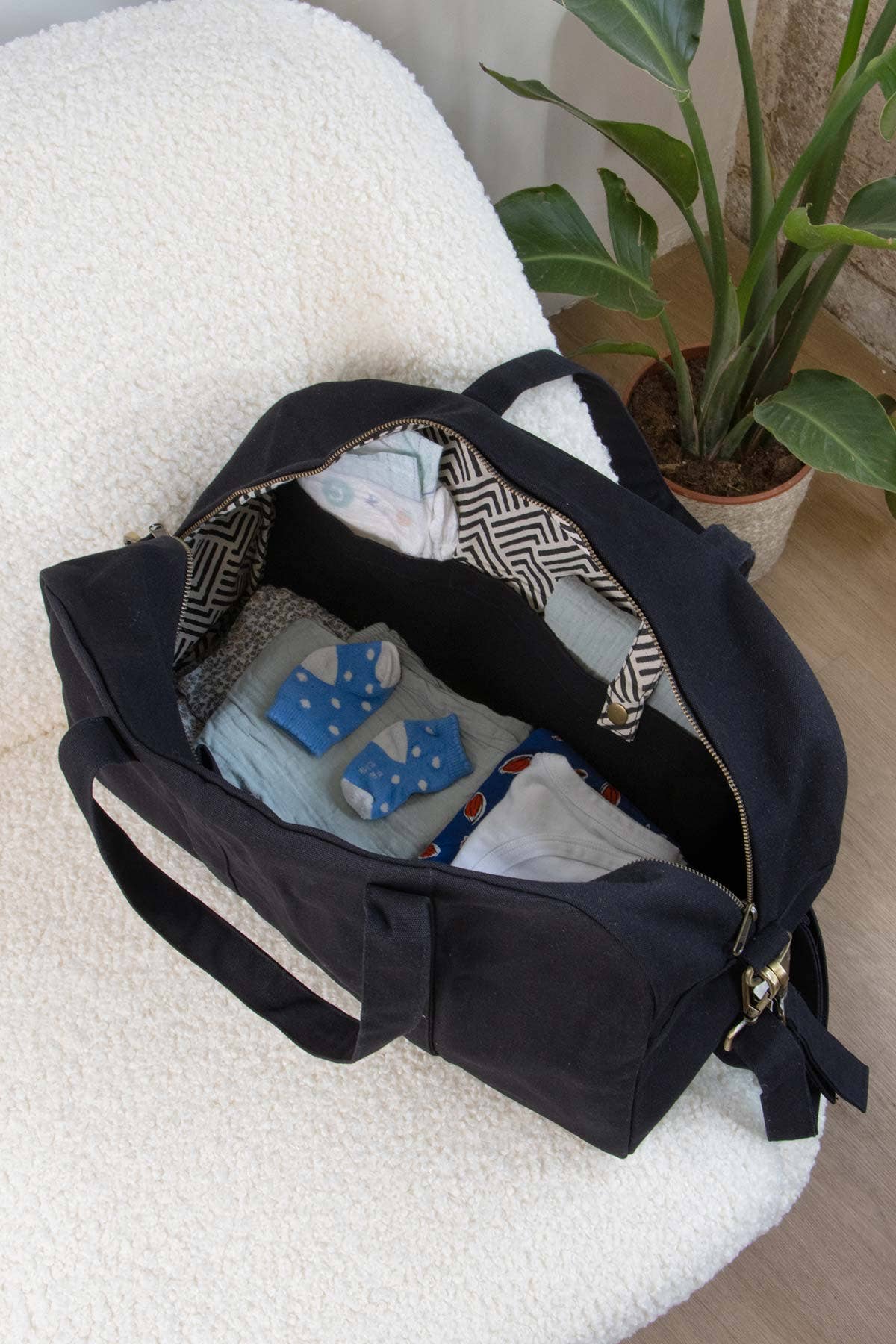 Hindbag Pusletaske Økologisk Bomuld Sort