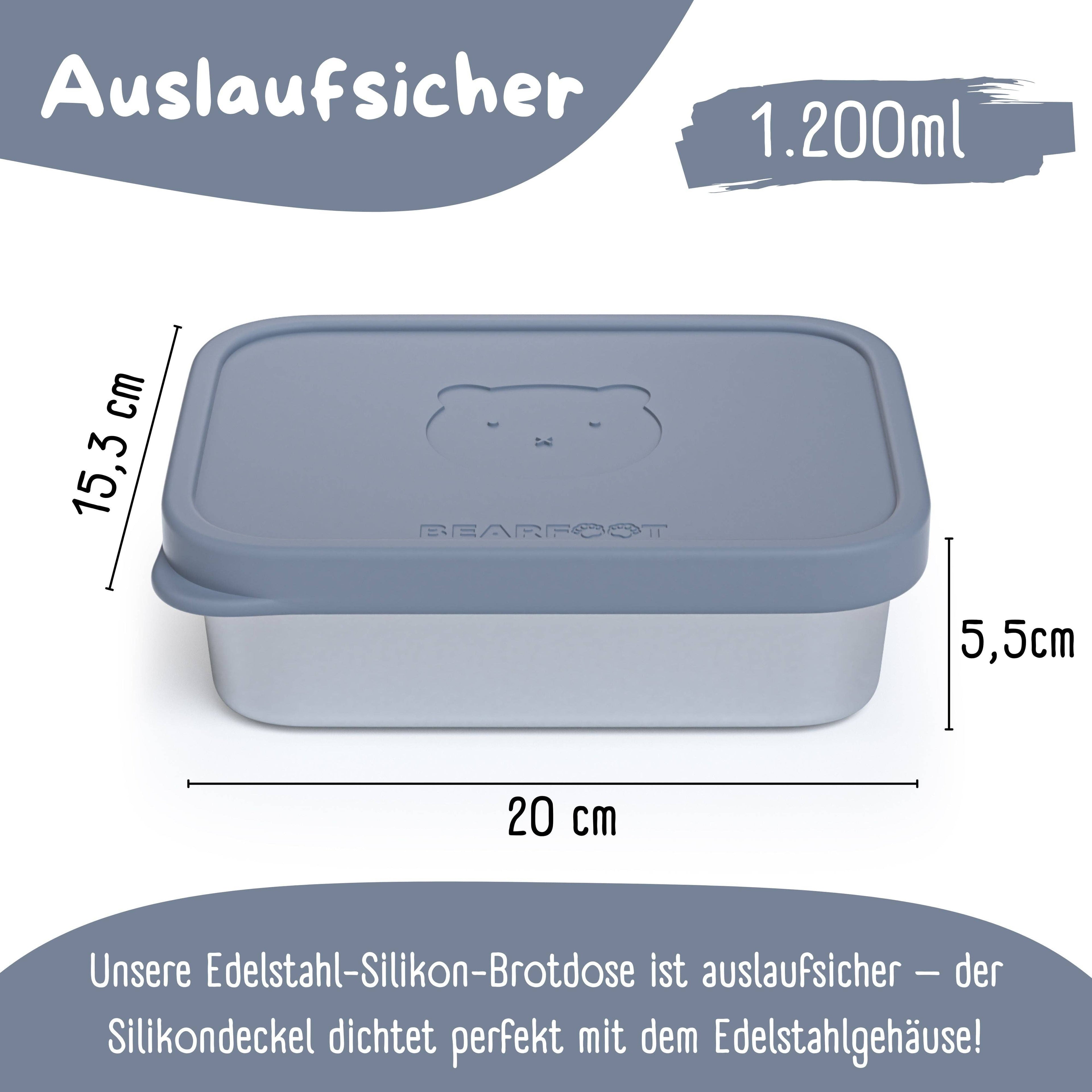 BEARFOOT Bento Stalen Lunchbox Met 4/6 Vakken (verstelbaar) - Blauw: 700 ml - Lunchbox - MamaMilla