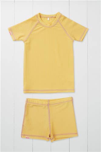 Grass & Air ochre badeshorts detaljer