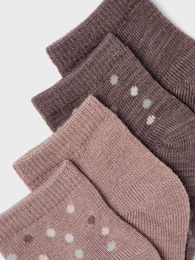 Name it 4 pack Wollen Sokken - Wak - Stippen - Gewei - Sokken - MamaMilla