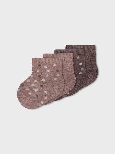 Name it 4 pack Wollen Sokken - Wak - Stippen - Gewei - Sokken - MamaMilla