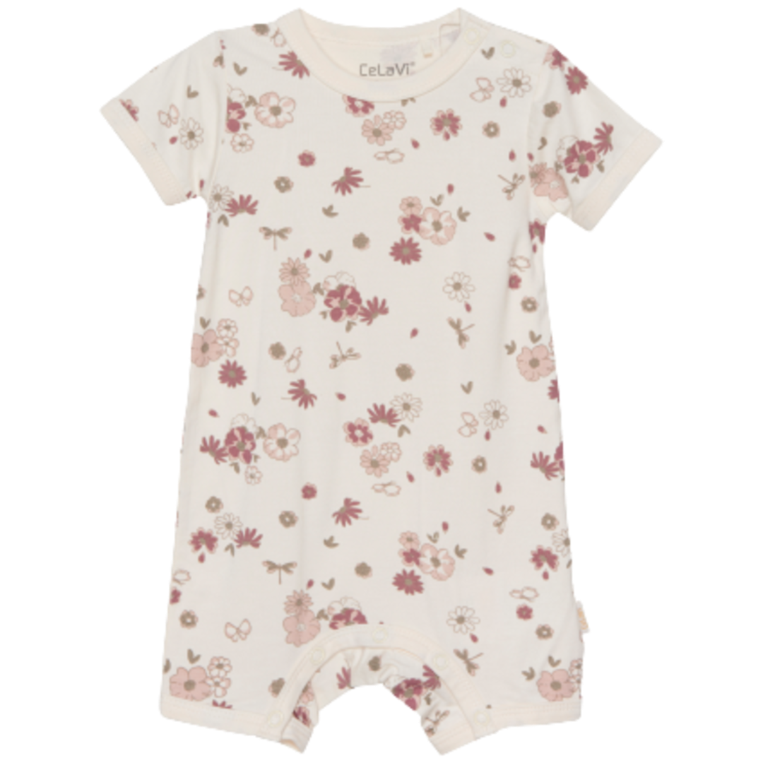 Celavi Jumpsuit met korte mouwen en bloemen - Rose Cloud - Jumpsuit - MamaMilla