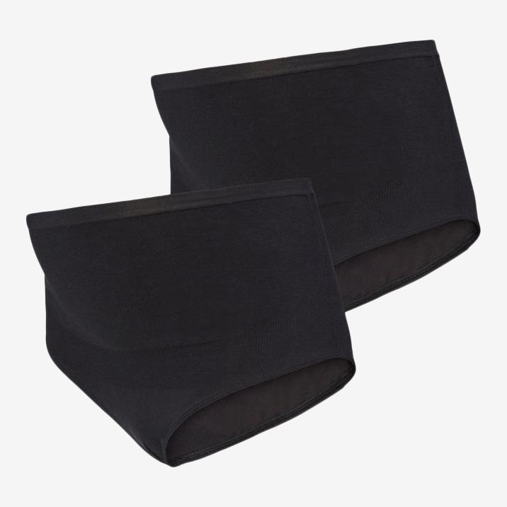 Mamalicious 2-pack biologische zwangerschapsslipjes Heal - Zwart - Zwangerschapskleding - MamaMilla