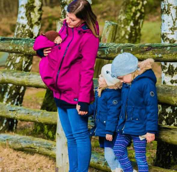Fun2bemum 3in1 softshell draag- en zwangerschapsjas - Pruimkleurig - Draagjas - MamaMilla