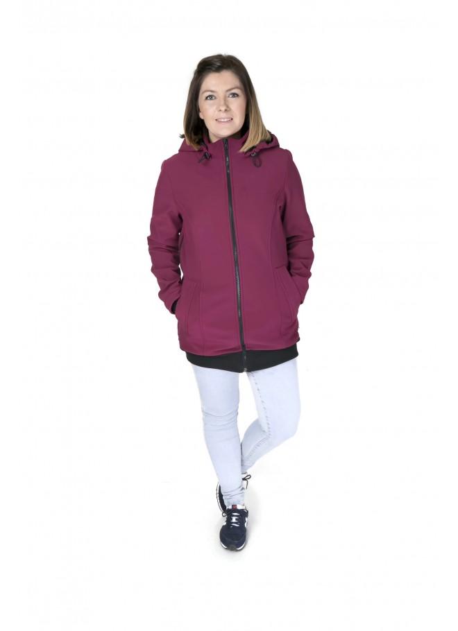 Fun2bemum 3in1 softshell draag- en zwangerschapsjas - Pruimkleurig - Draagjas - MamaMilla