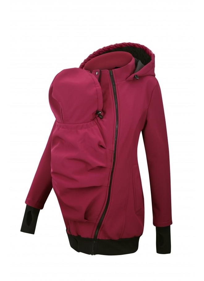 Fun2bemum 3in1 softshell draag- en zwangerschapsjas - Pruimkleurig - Draagjas - MamaMilla