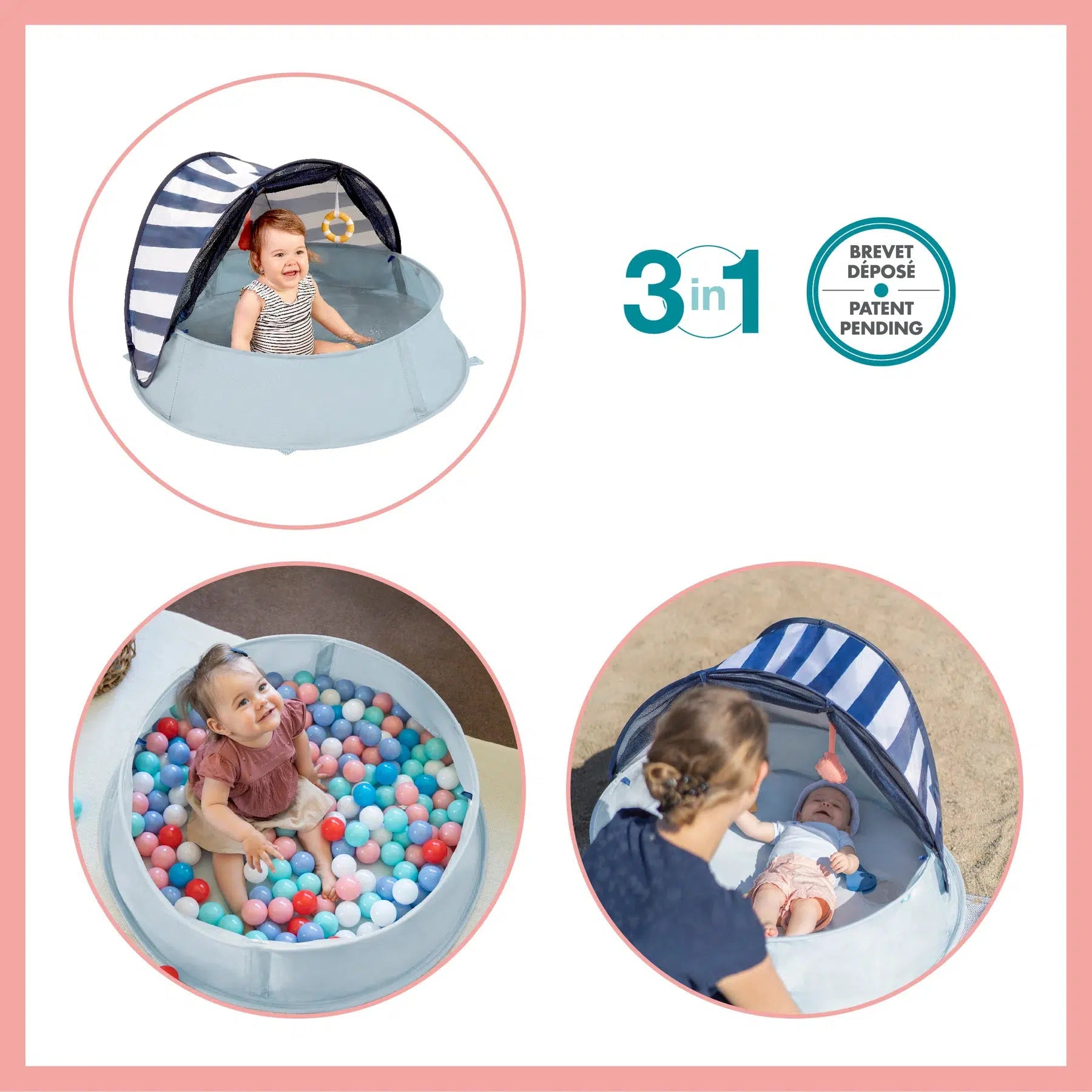 Babymoov 3in1 UV-tent - Mariniére Aquani - UV-tent - MamaMilla