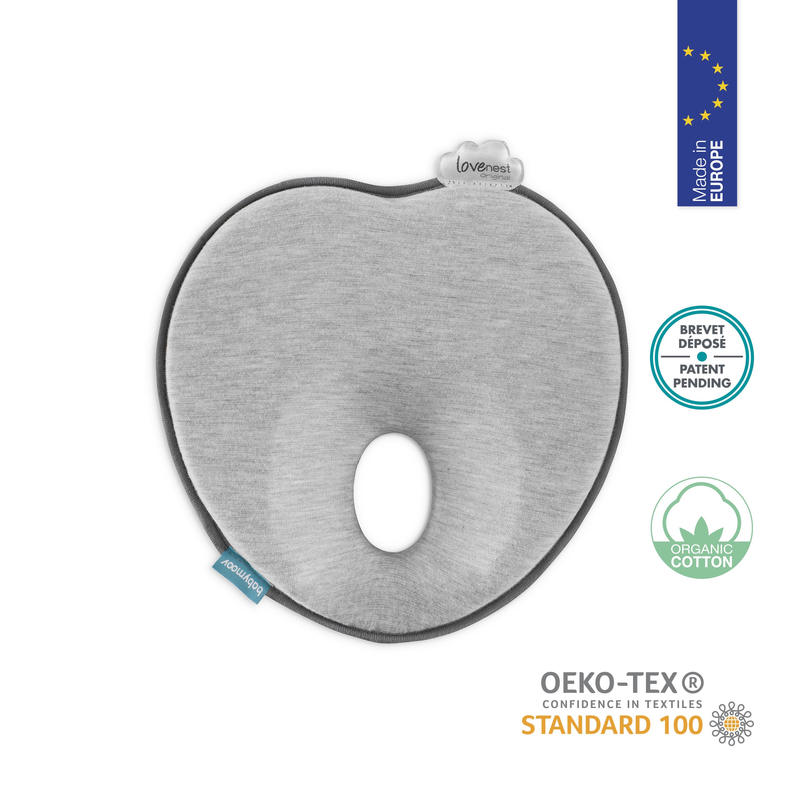 Babymoov Ergonomisch Babykussen (Loverest) - Grijs (0-4m) - Babyhoofdkussen - MamaMilla