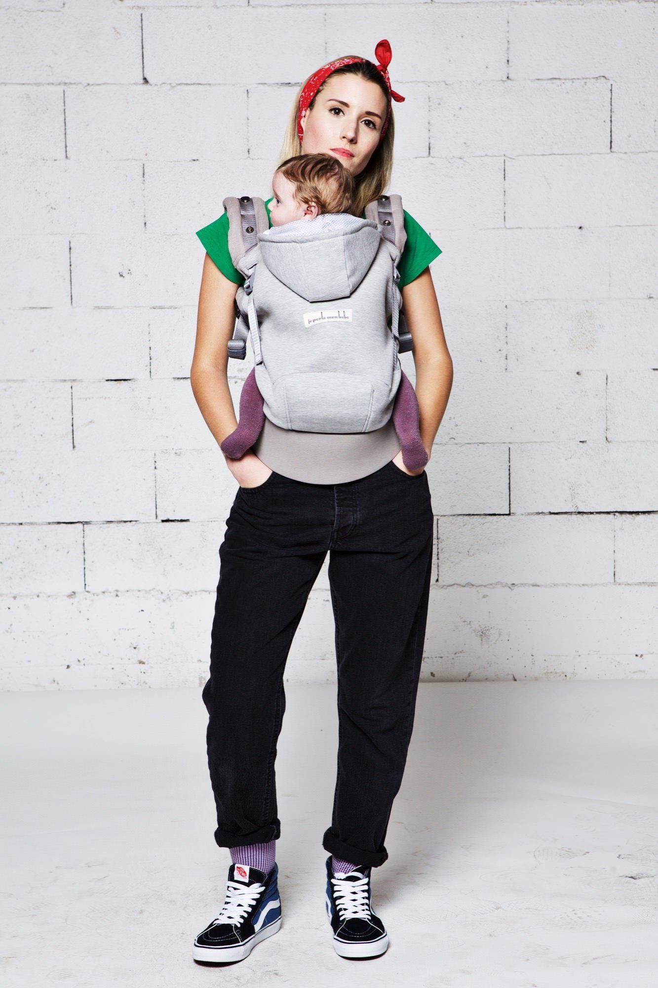 Love radius drager incl. babyinzetstuk - Hoodie draagzak - Lichtgrijs/Atletisch Grijs - draagzak - MamaMilla
