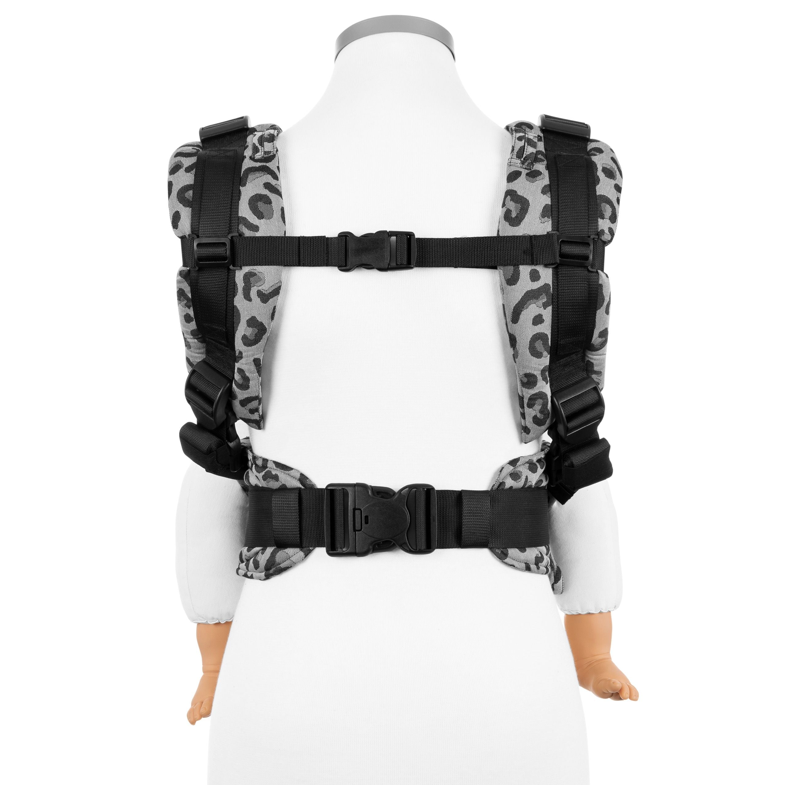 Fidella Fusion Fullbuckle Draagzak - Leopard Silver - Babydraagzak - MamaMilla