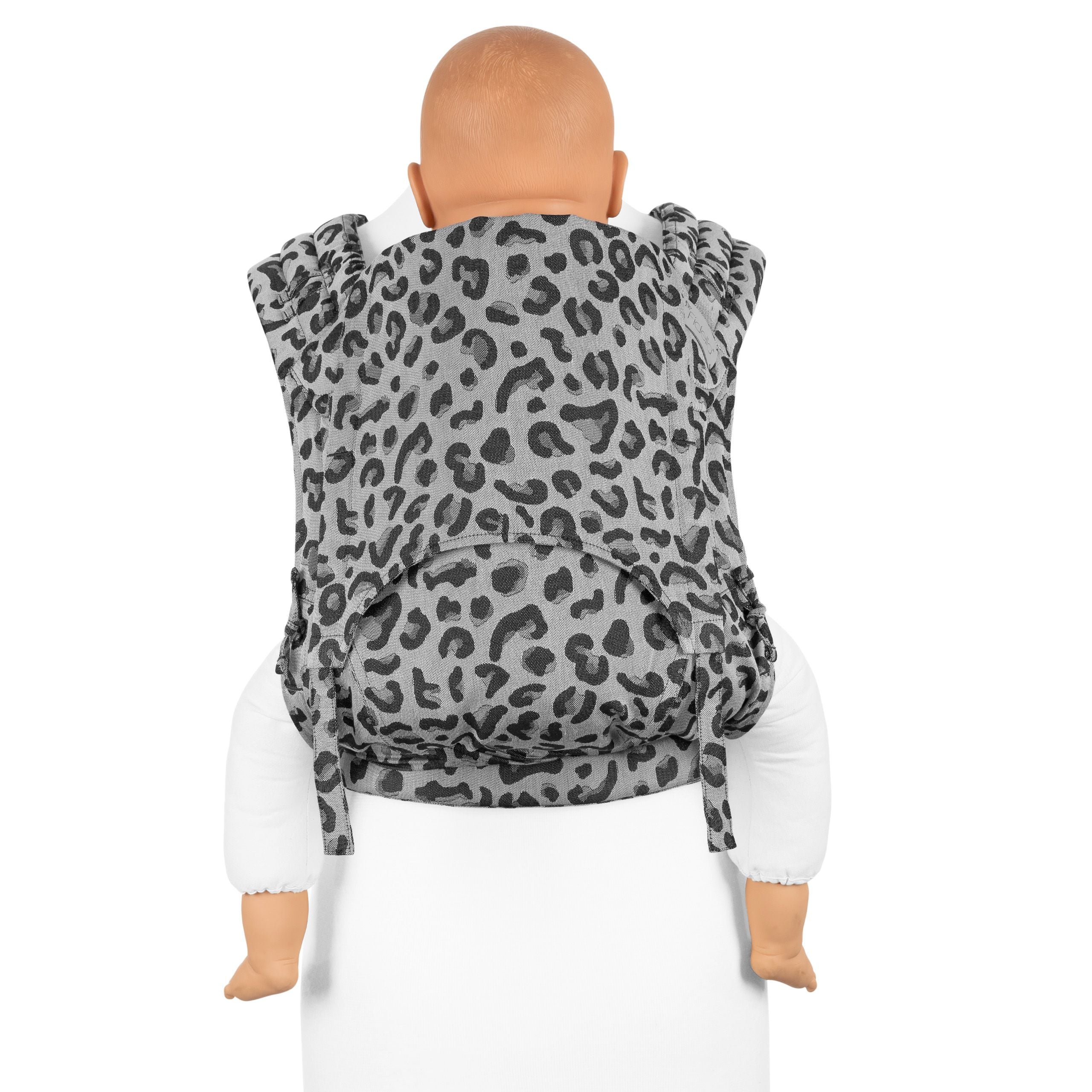 Fidella FlyClick Draagzak - Leopard Zilver - Babydraagzak - MamaMilla