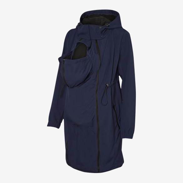 Mamalicious 3in1 softshell draag- en zwangerschapsjas - Donkerblauw - Draagjas - MamaMilla