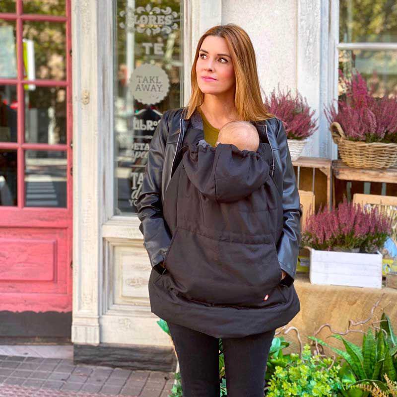 Wombat & Co. winterdraaghoes voor draagzak en inbakerdoek - Charcoal Black/Grey - Draaghoes - MamaMilla