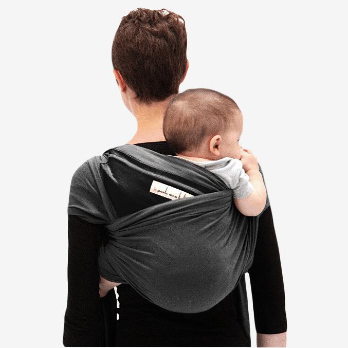 Love radius rekbare draagdoek origineel - Kolengrijs/Zwart - draagdoek - MamaMilla