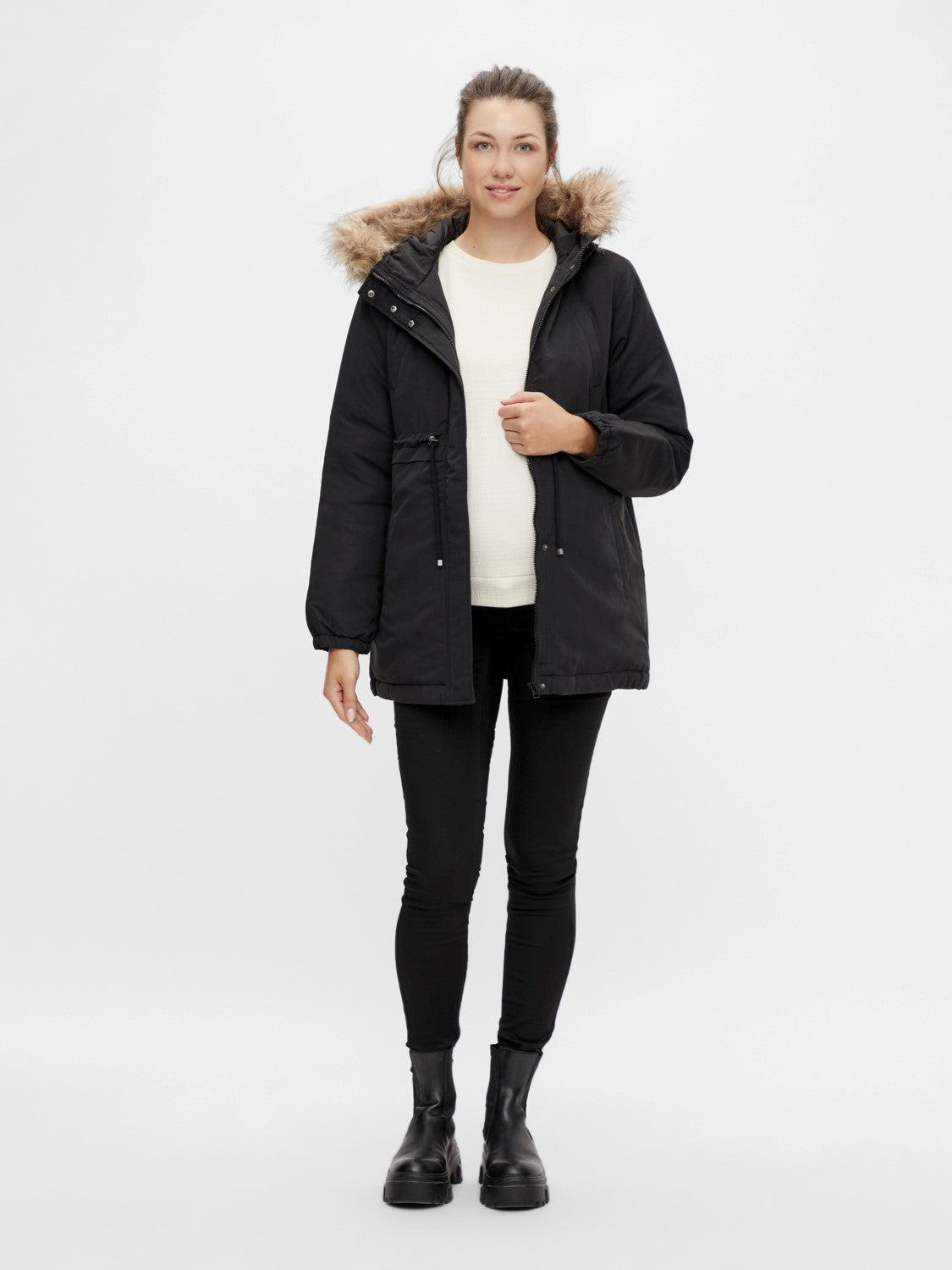 Mamalicious Vente Parka Jas - Jessa - Zwart - Zwangerschapsjas - MamaMilla