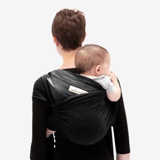 Love radius rekbare draagdoek origineel - Zwart/Coal grijs - draagdoek - MamaMilla
