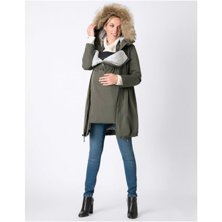 Seraphine Wacht- en draagjas 3-in-1- Valetta - Kaki - Draagjas - MamaMilla