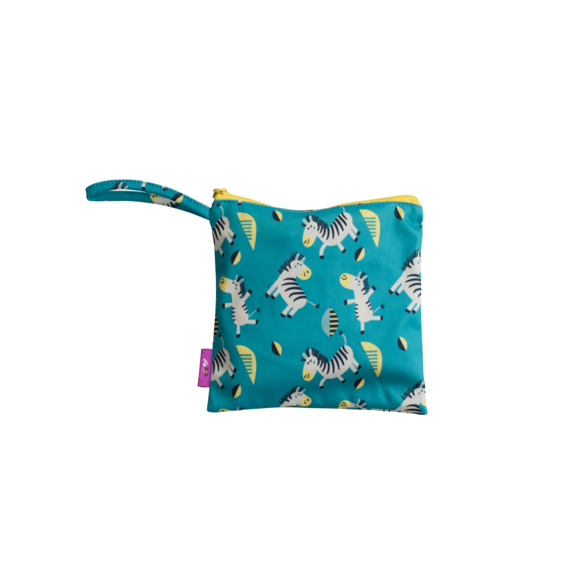 Tidy Tot Slab met Zuignap (lange mouwen) - Turquoise Zebra - Slab met mouwen - MamaMilla