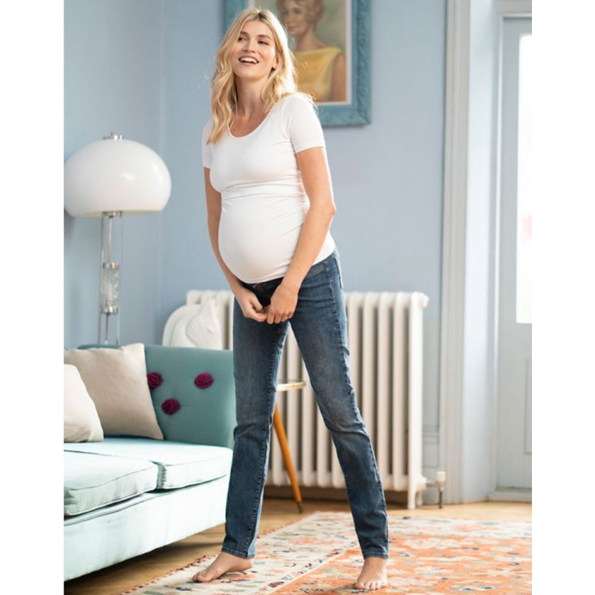 Seraphine Slim Boyfriend Zwangerschapsjeans - Carsten - Middenblauw - Zwangerschapskleding - MamaMilla