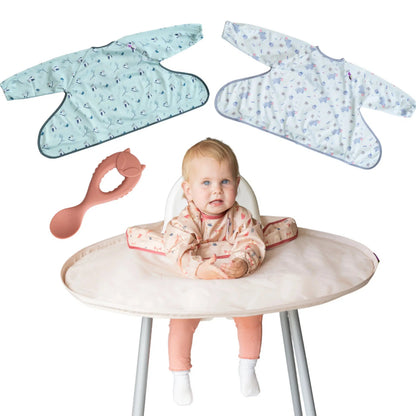 Tidy Tot Slab, Dienblad en Lepel - SET - Zand - Slab met mouwen - MamaMilla