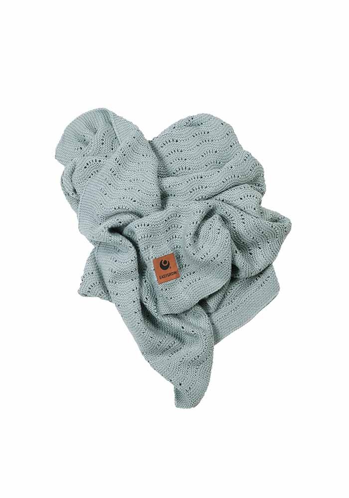 Easygrow GRANDMA Wave Deken - Ice Blue Melange - Babydeken - MamaMilla