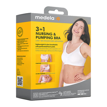 Medela Comfortabele 3-in-1 voedings- en kolfbeha, zwart, maat M