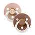 BIBS Colour ronde speen maat 2, latex – Blush GLOW/Woodchuck (2-pack) - MamaMilla