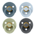 BIBS Colour ronde speen maat 2, latex – Petrol/Salie/Baby Blauw (4-pack) - MamaMilla