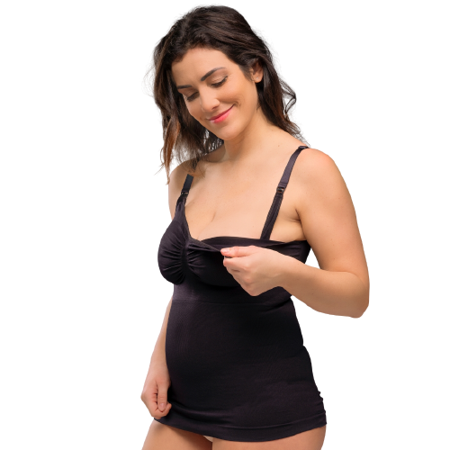 Carriwell Voedingstop met shapewear - Zwart - Voedingskleding - MamaMilla