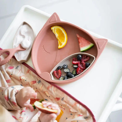 Tidy Tot Slab, Bord en Lepel - SET - Fox - Slab met mouwen - MamaMilla