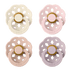 BIBS Colour ronde speen maat 2, latex – Ivory/Blush/Woodchuck (4-pack) - MamaMilla