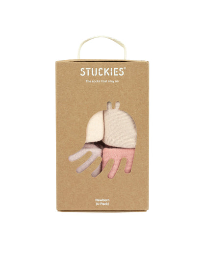 STUCKIES sokken voor newborn met naadloze teen en "blijf aan" - 4 pack - Blossom - Sokken - MamaMilla