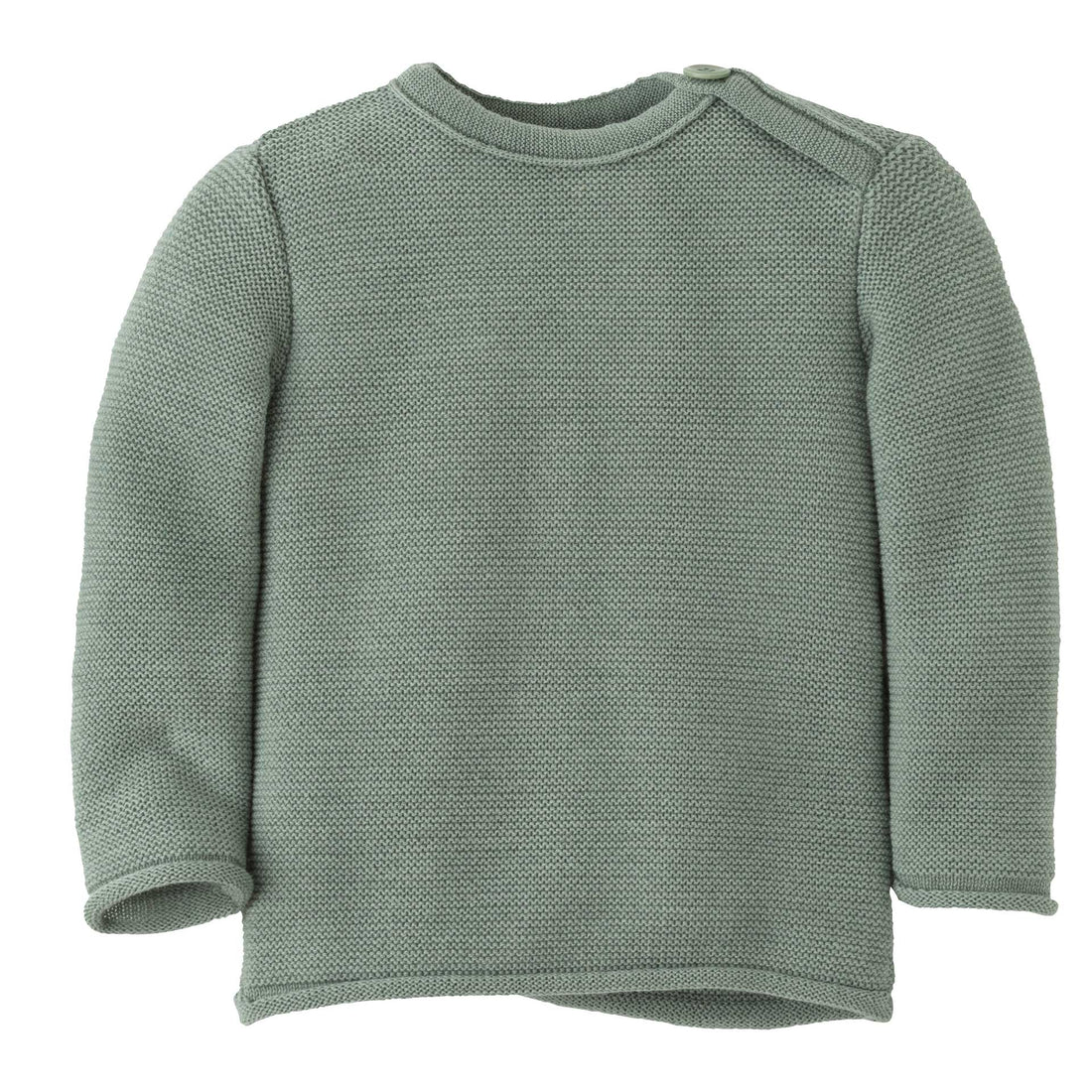 Gebreide babytrui van merinowol – Jade – Biologische babykleding van Disana