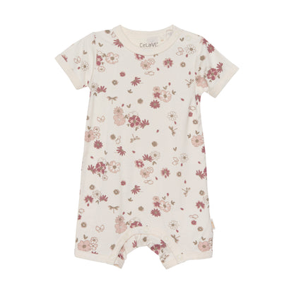 Celavi Jumpsuit met korte mouwen en bloemen - Rose Cloud - Jumpsuit - MamaMilla