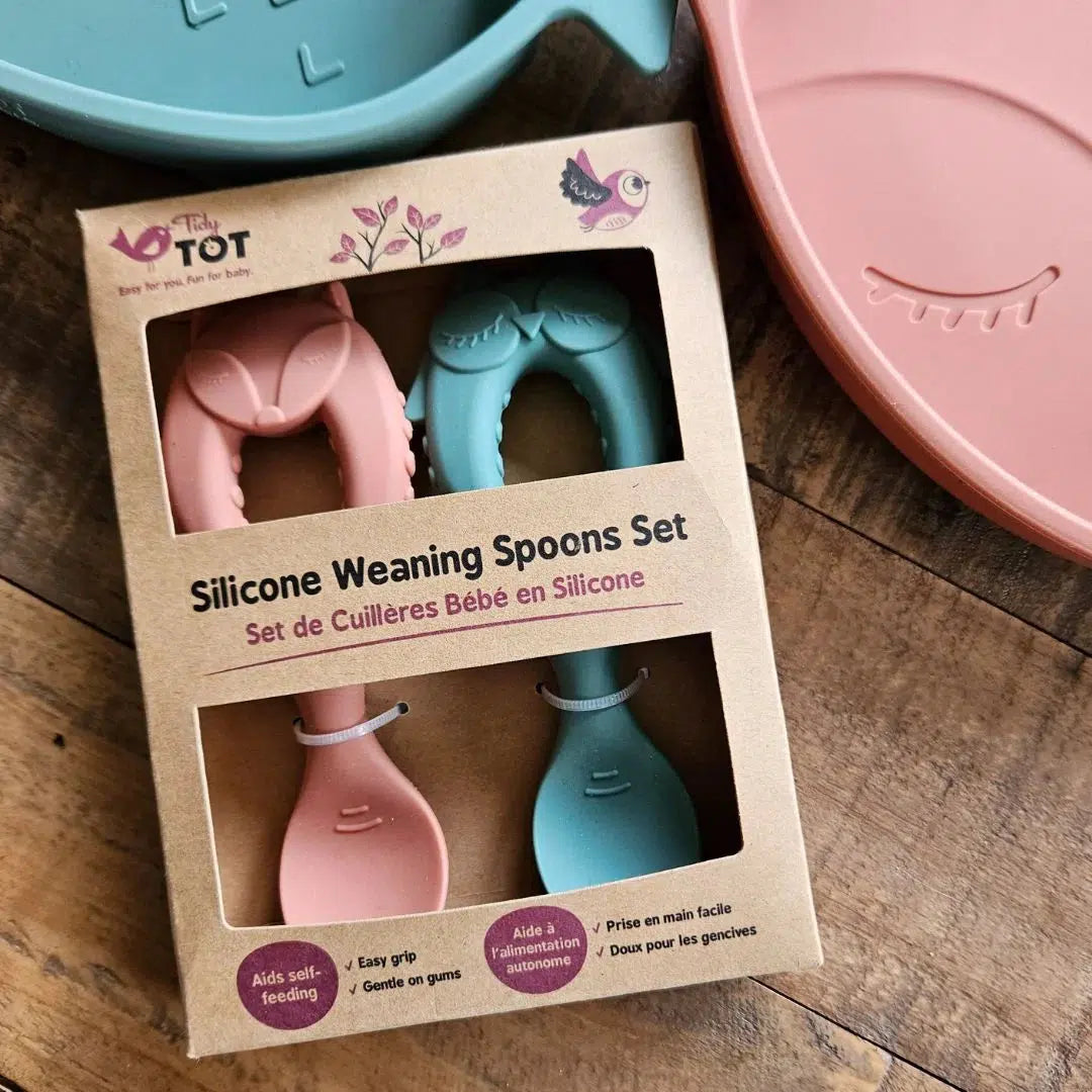Tidy Tot Siliconen Lepel met Handvat - 2 stuks - Bestek - MamaMilla