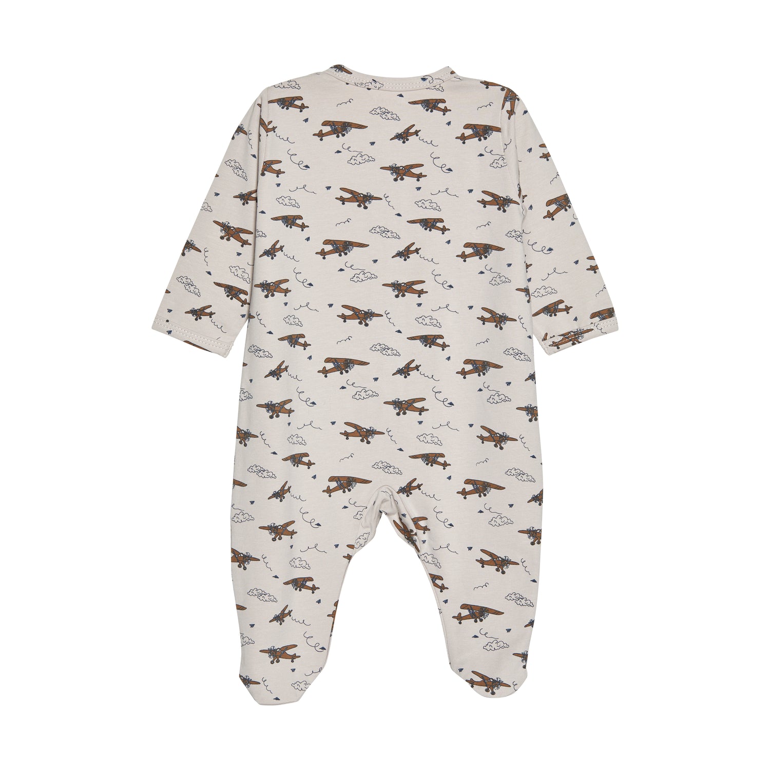 Fixoni jumpsuit/nachtpak met voetjes - Vliegtuigen - India Inkt - Jumpsuit - MamaMilla