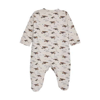Fixoni jumpsuit/nachtpak met voetjes - Vliegtuigen - India Inkt - Jumpsuit - MamaMilla