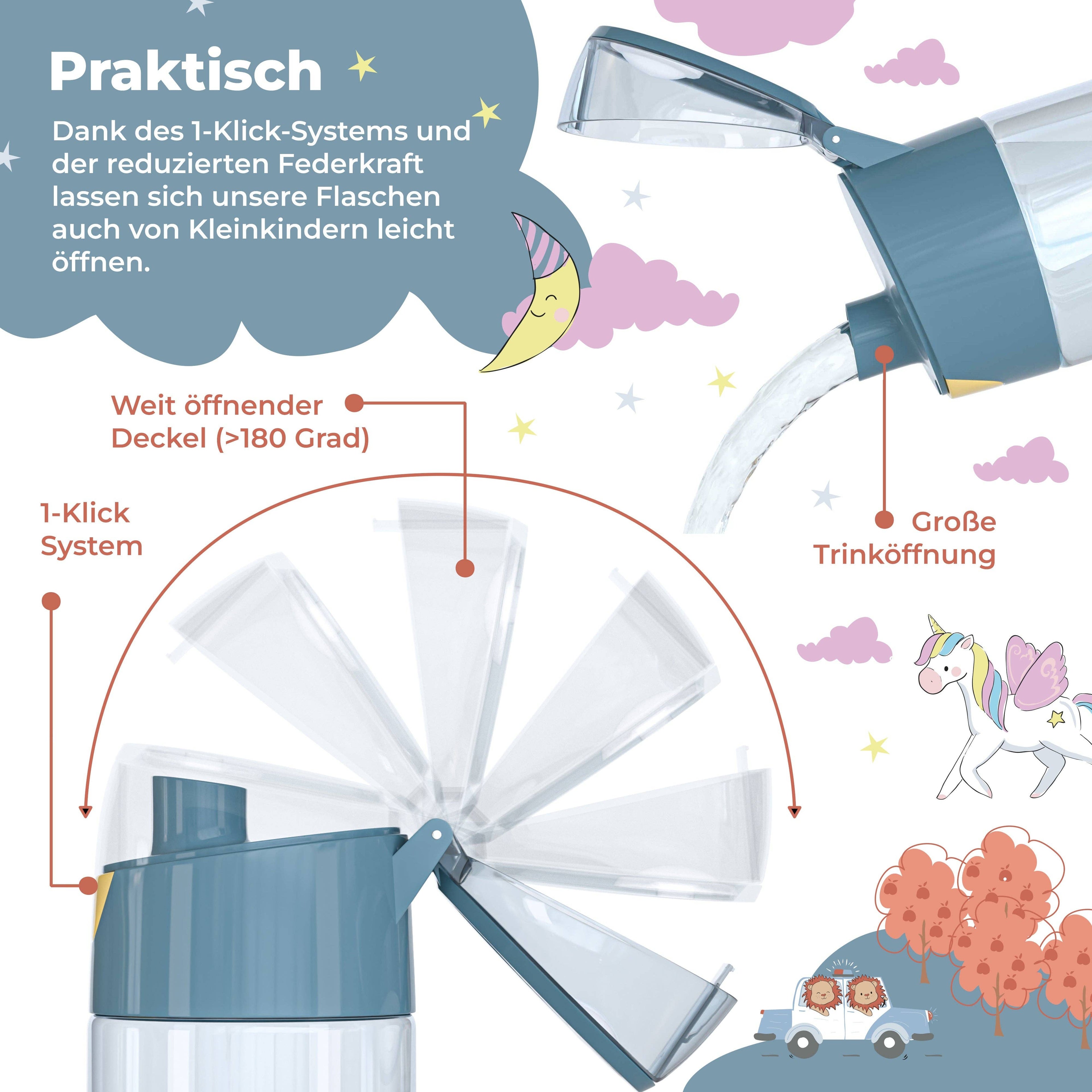 BEARFOOT Lichtgewicht drinkfles met handvat en gemakkelijk te openen - 450 ml - Astronaut Beer - Plastic drinkfles - MamaMilla